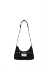 Maison Margiela Black Leather Glam Slam Hobo In Black