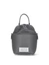 Maison Margiela 5ac Drawstring Leather Bucket Bag In Gray