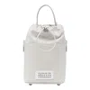 Maison Margiela Chalk Leather And Canvas Mini 5ac Bucket Bag In White