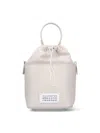 Maison Margiela Chalk Leather And Canvas Mini 5ac Bucket Bag In White