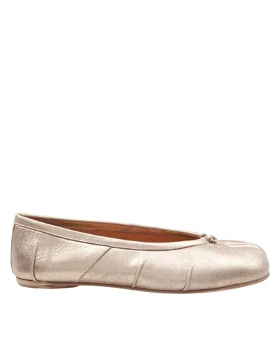 Maison Margiela Ballerina Flat In Soft Metallic Leather In Multi