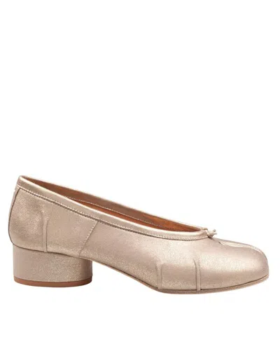 Maison Margiela Ballerina Flat In Soft Metallic Leather In Multi