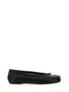 Maison Margiela Black Leather Tabi Ballerinas With Signature Detailing