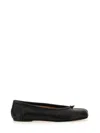 Maison Margiela Black Leather Tabi Ballerinas With Signature Detailing