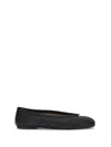 Maison Margiela Black Leather Tabi Ballerinas With Signature Detailing