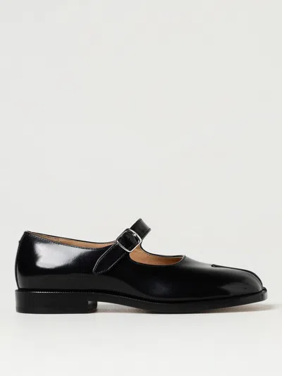 Maison Margiela Bovine Leather Mary Jane Pumps With Sheepskin Detailing And Elegant Buckle Closure In Black
