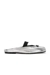 Maison Margiela Leather Tabi Mule With Broken Mirror Effect In Silver