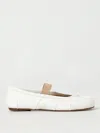 Maison Margiela Ivory Lamb Leather Ballerinas With Delicate Instep Strap In Black 1