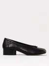 Maison Margiela Womens Black Tabi Ballerina Leather Heeled Shoes Eur 36 / 3 Uk In Black