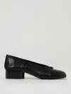 Maison Margiela Womens Black Tabi Ballerina Leather Heeled Shoes Eur 36 / 3 Uk In Black