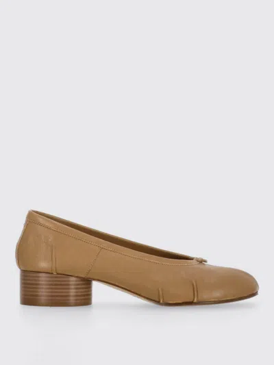 Maison Margiela 30mm Tabi Leather Pumps In Brown