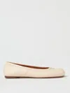 Maison Margiela 'tabi' White Ballerina Flats With Split-toe In Nappa Leather Woman  In Cream