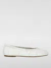 Maison Margiela 'tabi' White Ballerina Flats With Split-toe In Nappa Leather Woman  In White