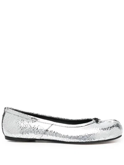 Maison Margiela Ballet Flats With Tabi Tip In Metallic