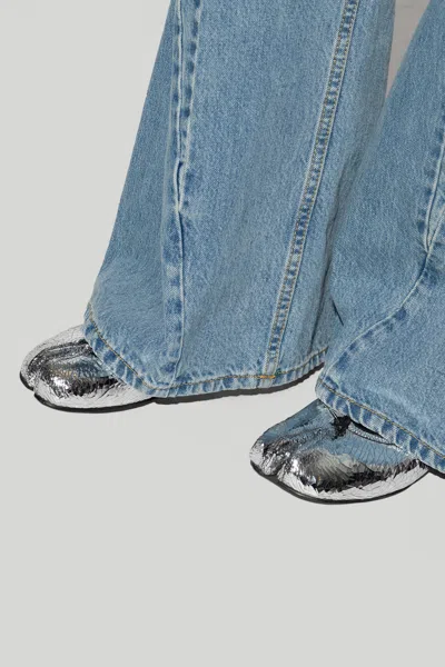 Maison Margiela Ballet Flats With Tabi Toe In Silver