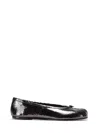 Maison Margiela Ballet Black Shiny Leather Ballet Flats In Nine Iron