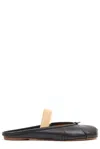 Maison Margiela Tabi Frayed Split-toe Leather Ballet Flats In Black/nude