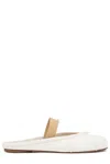 Maison Margiela Tabi Frayed Split-toe Leather Ballet Flats In Ivory/nude