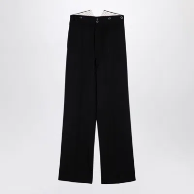 Maison Margiela Barathea Black Wool Trousers Women