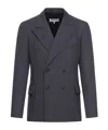Maison Margiela Barathea Striped Wool Blazer In Black