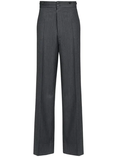 Maison Margiela Barathea Wool Trousers In 灰色