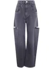 Maison Margiela Five Pocket Barrel Leg Denim Trousers In Gray