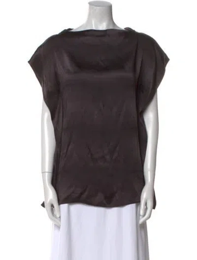 Pre-owned Maison Margiela Bateau Neckline Short Sleeve Blouse In Brown