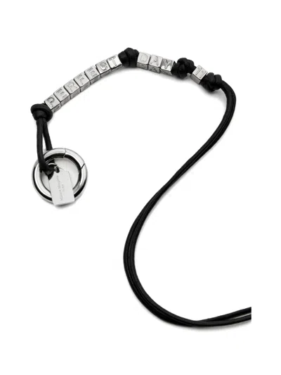 Maison Margiela Beaded Leather Keyring In Black