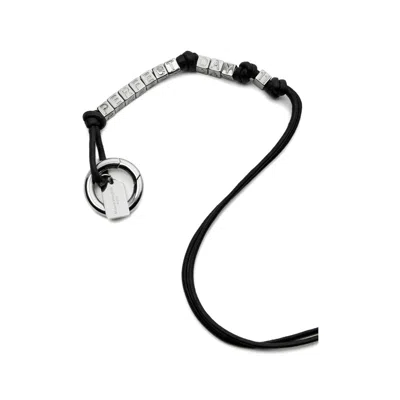 Maison Margiela Beaded Leather Keyring In Black