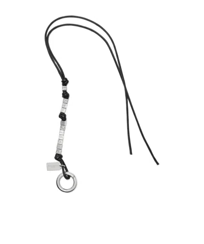 Maison Margiela Beaded Long Keychain In Black