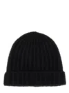 Maison Margiela Ribbed Knit Wool Beanie With Folded Brim In Black