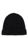 Maison Margiela Ribbed Knit Wool Beanie With Folded Brim In Black