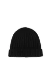 Maison Margiela Ribbed Knit Wool Beanie With Folded Brim In Black