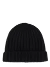 Maison Margiela Ribbed Knit Wool Beanie With Folded Brim In Black