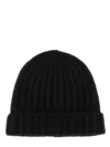 Maison Margiela Ribbed Knit Wool Beanie With Folded Brim In Black