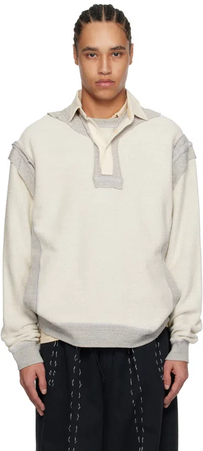 MAISON MARGIELA BEIGE & GRAY DÉCORTIQUÉ POLO
