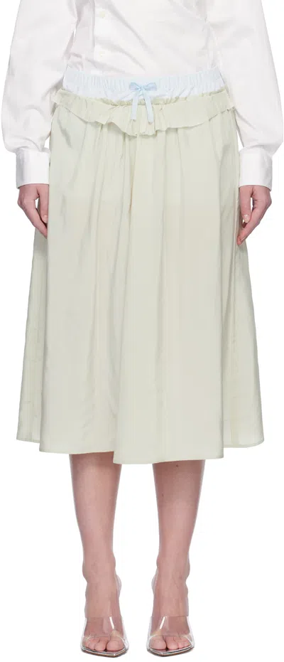 MAISON MARGIELA BEIGE 'ANONYMITY OF THE LINING' MIDI SKIRT