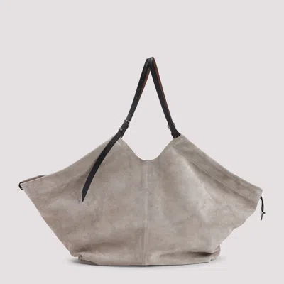 Maison Margiela Beige Belt Drawstring Suede Calf Leather Tote Bag In Pattern