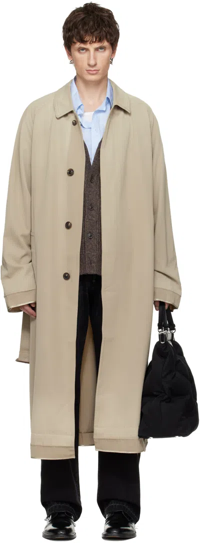 Maison Margiela Beige Belted Trench Coat In Neutral