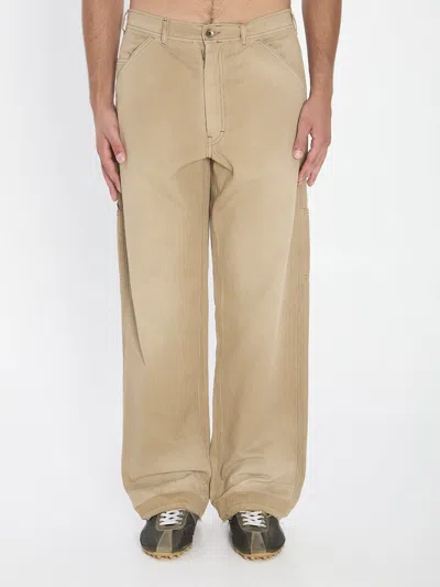 Maison Margiela Beige Cargo Jeans In Nude