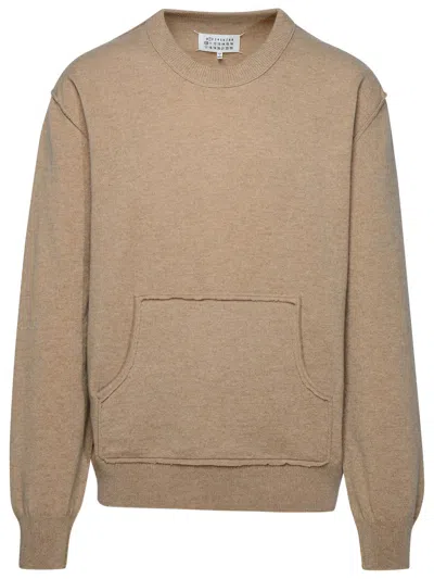 Maison Margiela Beige Cashmere Blend Sweater In Cream