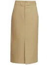 Maison Margiela Cotton Gabardine Midi Skirt Skirts Beige In Brown