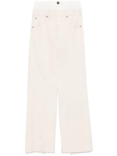 Maison Margiela Beige Cotton Denim Long Skirt