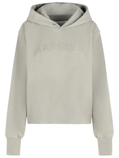 Maison Margiela Beige Cotton Hoodie In Gray