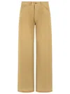 Maison Margiela Straight Leg Cotton Denim Trousers With Pockets In Neutral