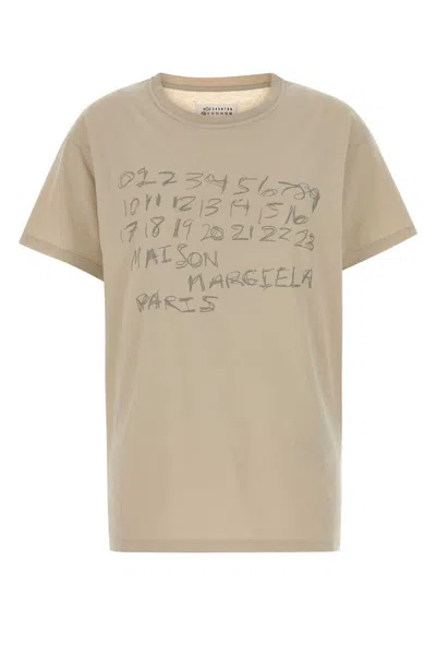 Maison Margiela Beige Cotton Oversize T Shirt In Neutral