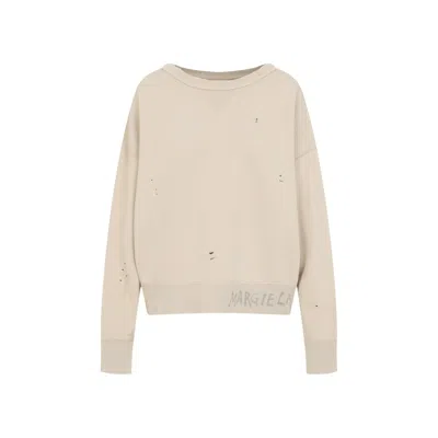 MAISON MARGIELA MAISON MARGIELA BEIGE COTTON SWEATSHIRT