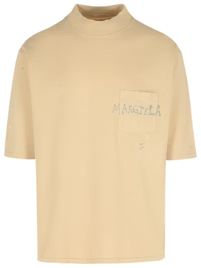 Maison Margiela Beige Cotton T-shirt In Neutral