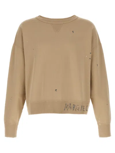Maison Margiela Beige Crewneck Graffiti Sweatshirt