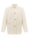 Maison Margiela Collared Jacket With Front Pockets And Long Sleeves In Neutral